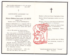 DP Marie Hélène La Haye ° Schaarbeek 1873 † Tervuren 1961 X G. Poppinghuys / Craps Pauwels De Buyl Moers Lauwers Wauters - Devotion Images