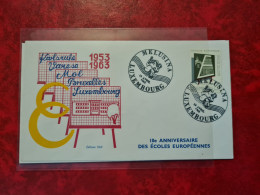 LETTRE / CARTE Luxembourg 1963 MELUSINA 10° ANNIVERSAIRE ECOLES EUROPEENES - Autres & Non Classés