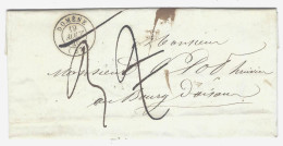 1846 - Lettre De DOMENE ( Isère ) Cad T15 Taxe 2 D. Corrigée 3 D. Pour Bourg D' Oisans - 1801-1848: Precursori XIX
