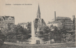 4930 142 Aachen, Ludwigsplatz Mit Kreuzkirche. (Kleiner Riss Oben Links)  - Aken