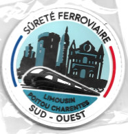Ecusson PVC SURETE FERROVIAIRE SUD OUEST LIMOUSIN POITOU CHARENTE - Politie & Rijkswacht