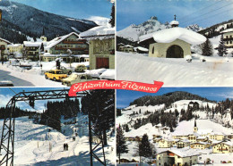 FILZMOOS, SALZBURG, MULTIPLE VIEWS, ARCHITECTURE, CARS, SKI LIFT, CHURCH, TOWER, AUSTRIA, POSTCARD - Filzmoos