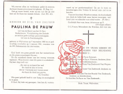DP Paulina De Pauw ° Wolvertem Meise 1885 † 1961 Suiyaart Verrezen Van Zeebroeck Wayenbergh Van Den Breede // G. Gezelle - Devotion Images