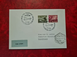 LETTRE / CARTE Luxembourg 1964 VOL INAUGURAL PAR LUXAIR LUXEMBOURG NICE PALMA - Other & Unclassified