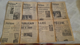 8 Journaux Originaux (l'Est Républicain, Le Petit Parisien...) Datés 1938 Et 1939 WW2 - Documents