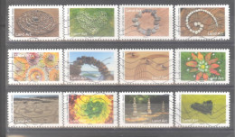 France Autoadhésifs Oblitérés (Série Complète : Land Art) (lignes Ondulées) - Used Stamps