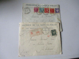 LAITERIE DE LA HAYE DE POELY A LE MESLE SUR SARTHE LOT DE 3 ENVELOPPE COMMERCIALE - 1900 – 1949