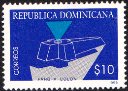 DOMINICAN REP. 1995 COLUMBUS LIGHTHOUSE, BLUE** - Phares