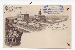 MONTE GENEROSO, Grand Hôtel Generoso Kulm, Rara Litho, Veduta 3 Nani Che Osservano La Stazione, Non Viaggiata - Autres & Non Classés