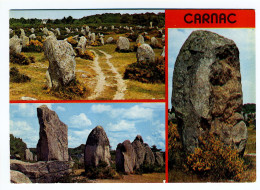 Carte Multivues - CARNAC + 2 Timbres Oblitérés - Carnac