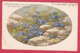 AD496 FANTAISIES FLEURS PERVENCHES SUR ROCAILLE VOUGA N°257 - - Alberi