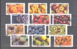 France Autoadhésifs Oblitérés N°2288/2299 (Série Complète : Fruits à Savourer) (cachet Rond) - Usati