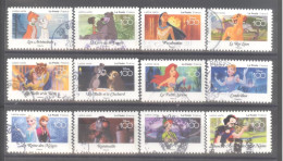 France Autoadhésifs Oblitérés N°2320/2331 (Série Complète : DISNEY 100) (cachet Rond) - Used Stamps