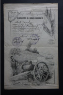 Certificat De Bonne Conduite Du 45eme Régiment Artillerie Campagne Portée 1923  Canon De 75  Autographe - Documents