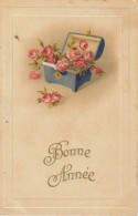 AD515 FANTAISIES COFFRE ROSES CARTE GAUFREE BONNE ANNEE - Femmes