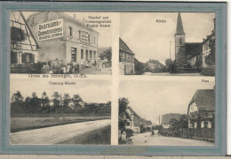 CPA (68) REININGEN - Carte GRUSS Multivues De 1913 - Distillerie, Restaurant, Epicerie, Poste - Autres & Non Classés