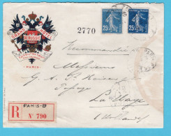 FRANCE R Cover Grand Hotel De Russie 1912 Paris To The Hague,Netherlands - Cartas & Documentos