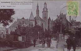 Luxembourg - Luxemburg   -   PONT DU CHÂTEAU AVEC L'ÉGLISE SAINT MICHEL - Brücken