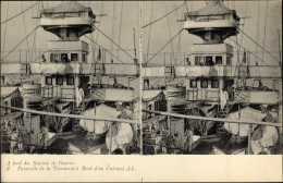 Stereo CPA Französisches Kriegsschiff, Passerelle De La Timonerie A Bord D'un Cuirasse - Autres & Non Classés