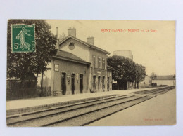 PONT-SAINT-VINCENT (54) : La Gare - Devisot, édit. - 1912 - Bahnhöfe Ohne Züge