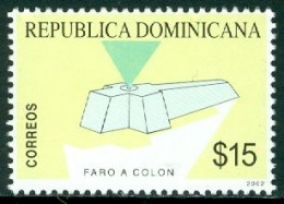 DOMINICAN REP. 2002 COLUMBUS LIGHTHOUSE, YELLOW** - Leuchttürme