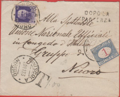 ITALIA - Storia Postale Regno - 1933 - 50c Imperiale + 1 Segnatasse - Lettera Tassata - Dopo La Partenza - Viaggiata Da - Marcophilia