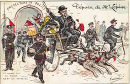 Politique Satirique Départ De Mr Lépine  Illustrateur Fercham - Satirische