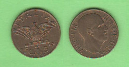 Italia Regno 5 Centesimi 1942 Impero Italie Italy 5 Cents K 73a Bronze - 1900-1946 : Víctor Emmanuel III & Umberto II