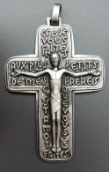Impressionnante Croix Pectorale Pendentif Médaille Religieuse Croix Milieu XXe - Religious Medal - Religion & Esotérisme