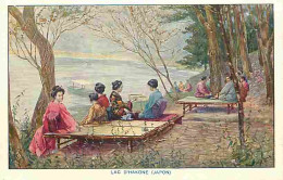 Japon - Lac D'Hakone - Art Peinture - Animée - Colorisée - CPA - Voir Scans Recto-Verso - Autres & Non Classés
