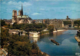 Bateaux - Péniches - Paris - Cathédrale Notre-Dame Et Les Jardins De L'Archevêché - CPM - Voir Scans Recto-Verso - Hausboote