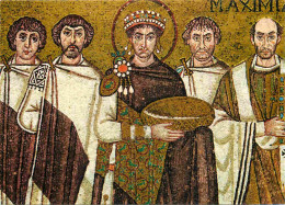 Art - Mosaique Religieuse - Ravenna - Basilica Di S Vitale - L'Imperatore Giustiniano Con Il Seguito - L'Empereur Justin - Quadri, Vetrate E Statue