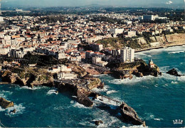 64 - Biarritz - Le Rocher De La Vierge  Le Port-Vieux Et L'Atalaye - Vue Aérienne - Flamme Postale De Biarritz - CPM - V - Biarritz