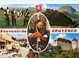 Suisse - FR Fribourg - Gruyères - Multivues - Vaches - Folklore - CPM - Carte Neuve - Voir Scans Recto-Verso - Sonstige & Ohne Zuordnung
