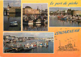 29 - Concarneau - Port De Peche - Multivues - Bateaux - Flamme Postale - Voir Scans Recto Verso  - Concarneau