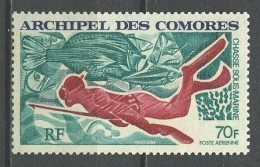 Comores 1972 PA N° 44 ** Neuf MNH. Superbe C 10 € Sport Chasse Sous Marine Plongée Poissons Fishes Animaux - Luchtpost