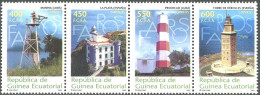 EQUATORIAL GUINEA 2004 LIGHTHOUSES STRIP OF 4** - Lighthouses