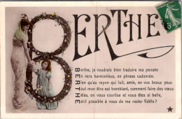 Carte Prénom -  Berthe   - Femme , Enfants      AQ910 - Firstnames
