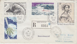 TAAF Registered Cover Ca Dumont D'Urville / Terre Adelie 25.12.1981 Ca Port Stanley 23 MR 1982 (AW170) - Briefe U. Dokumente