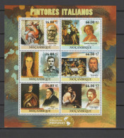 Mocambique 2011 Paintings Botticelli, Michelangelo, Modigliani, Tintoretto Etc. Sheetlet MNH - Andere & Zonder Classificatie