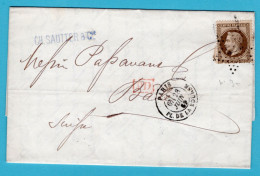 FRANCE Entire 1869 Paris PD To Basel, Switzerland - 1863-1870 Napoleon III Gelauwerd