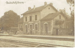 02 La Gare Du Chemin De Fer  Coucy Les Eppes  Carte Photo - Autres & Non Classés