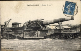 CPA Camp De Mailly, Französisches Eisenbahngeschütz, 400mm Haubitze - Autres & Non Classés