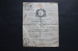 Révolution   Departement De L'OISE   Laissez Passer Commune De Clermont Autographe  Cachets - Documents Historiques