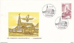 Luxembourg Luxemburg Env Les Cheminots Philatélistes Ferphilex '80 07-09-1980 - Trains