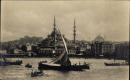 CPA Konstantinopel Istanbul Türkei, Valida-Moschee, Boote - Turquia