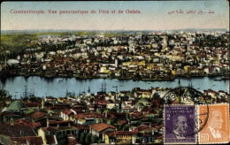 CPA Konstantinopel Istanbul Türkiye, Panorama, Pera, Galata - Turkije