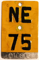 Velonummer Mofanummer Neuenburg NE 75 - Kennzeichen & Nummernschilder