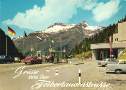 TIROL, MOUNTAIN, ARCHITECTURE, CARS, FLAGS, PORTAL, AUSTRIA, POSTCARD - Autres & Non Classés