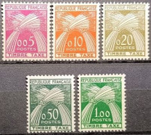 Timbres Taxes N° 90 à 94 Série Complète Neuf** MNH (Bon Centrage) - 1859-1959 Nuevos